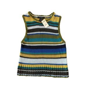 Express Knit Striped Cotton Blend Sweater Tank Size Medium NWT